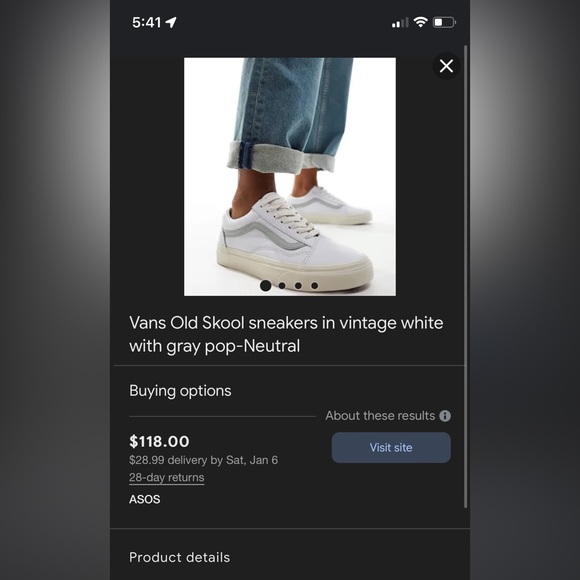 Leather vans ( cream ) - vintage pop grey - Picture 7 of 7